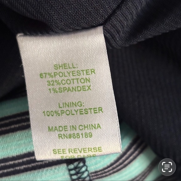 LILLY PULITZER Brielle Navy & Teal Stripe Dress M Fit & Flare Preppy - Picture 10 of 12